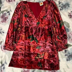 COPY - Farm Rio Shiny Flowers Mini Dress